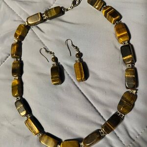 Tiger's Eye Necklace and Earring Set